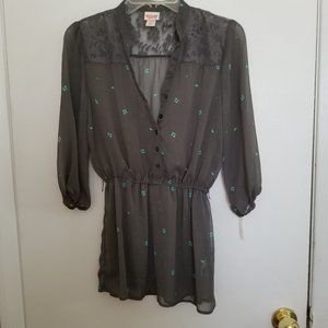 Mossimo Sheer Blouse with Elastic Waist Size S